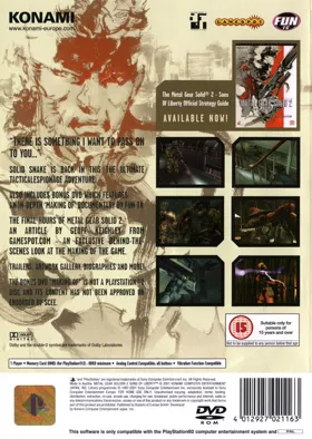 Metal Gear Solid 2 - Sons of Liberty box cover back